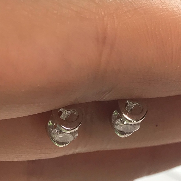 Sterling Silver 925 CZ Stud Earrings - Picture 5 of 7